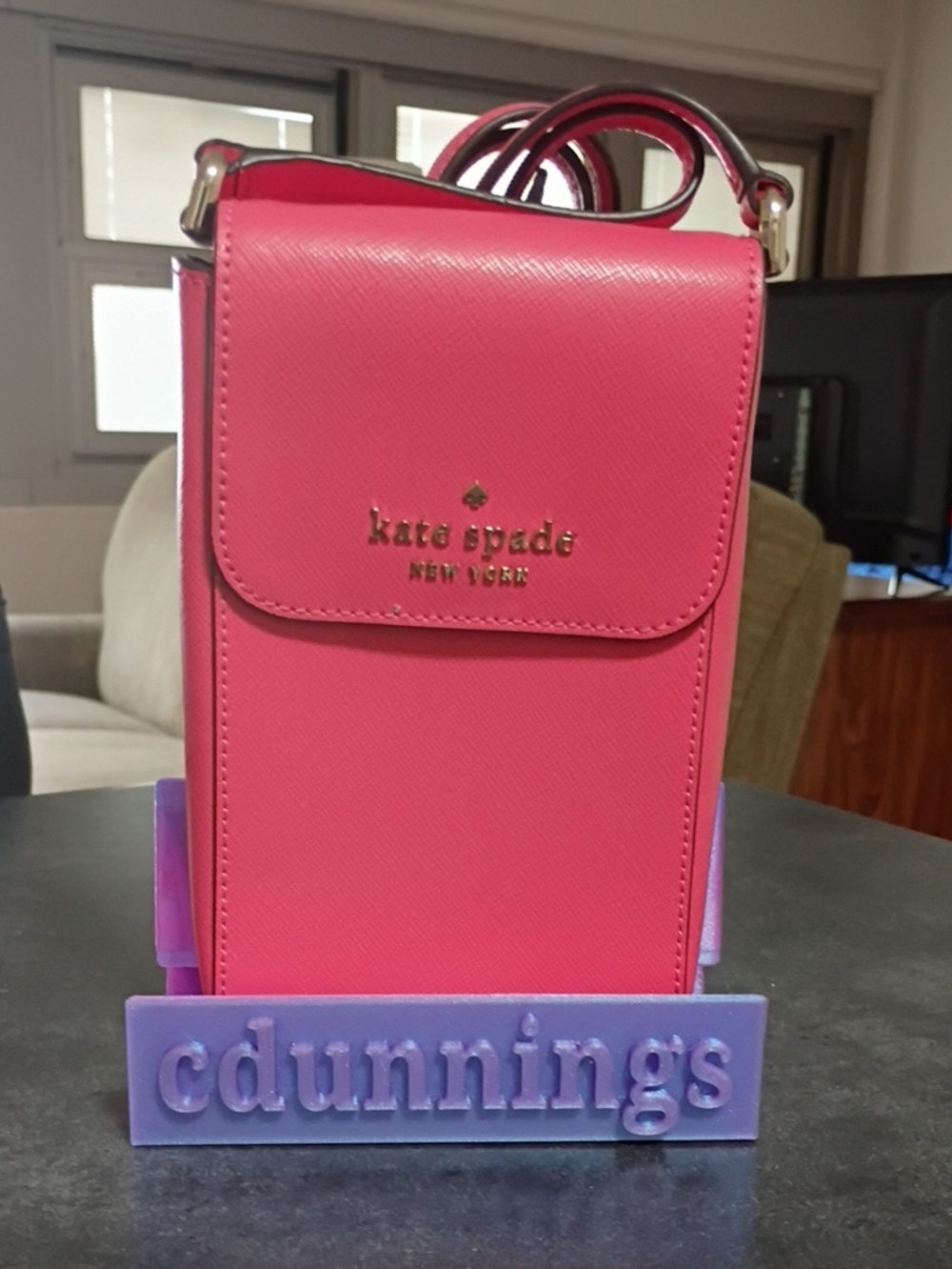 Kate Spade Staci North/South Flap Coral Crossbody Phone Bag Approx. 4.5"x7.5"